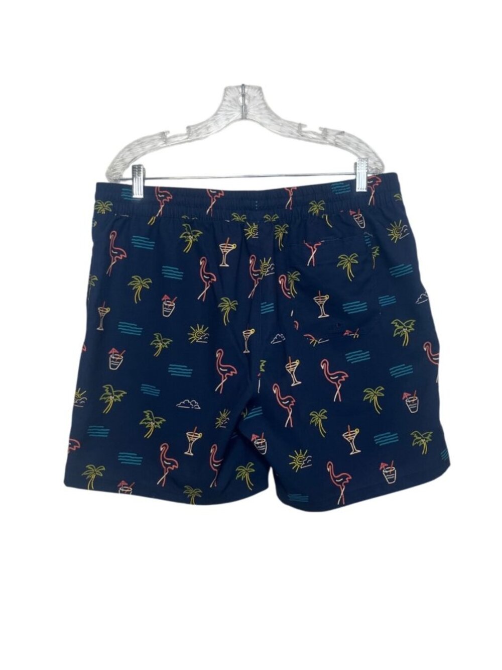 Momentum Swim Trunks Shorts Mens XL Blue Tropical Neon Print Summer - Picture 2 of 6